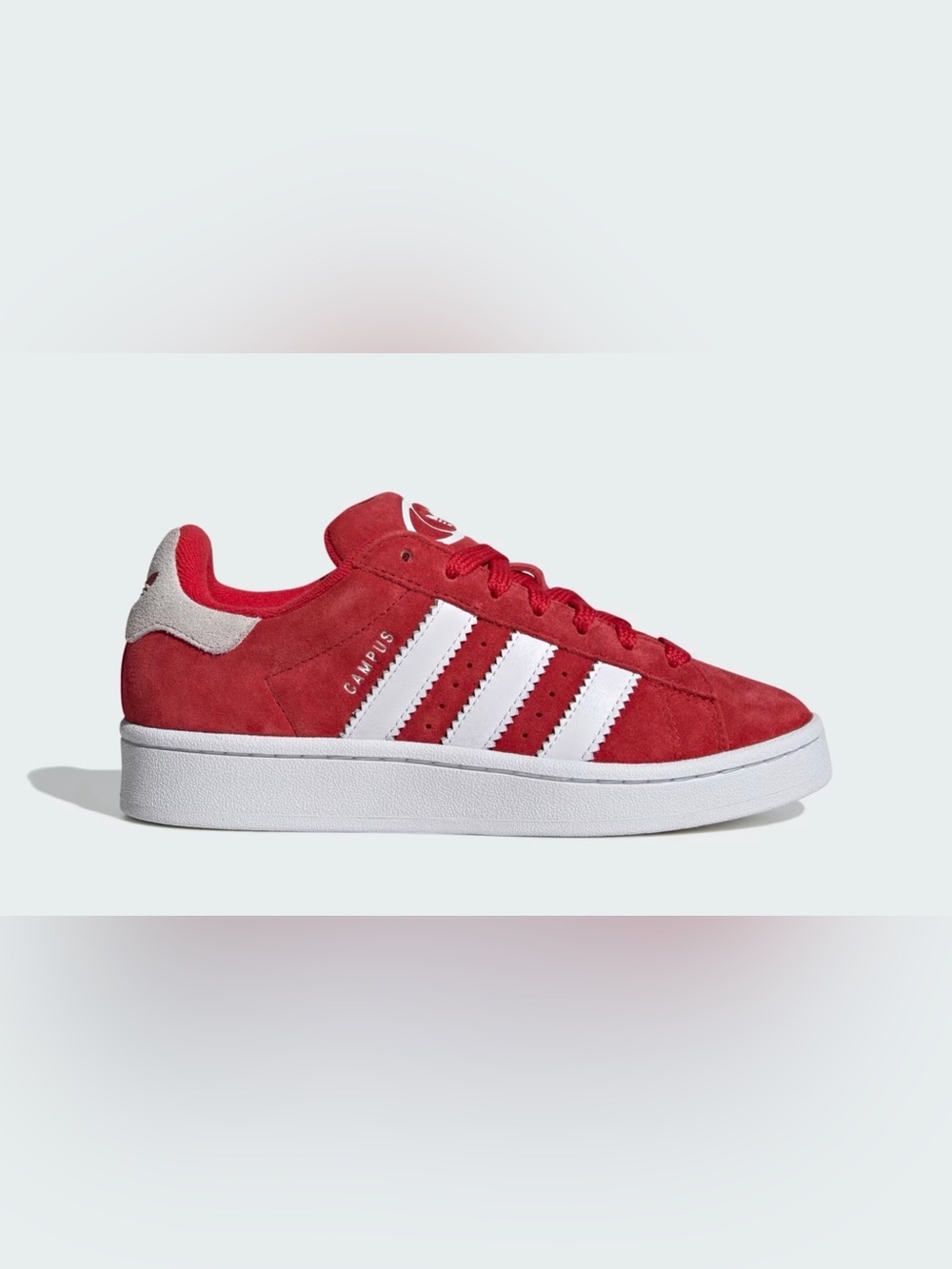 Adidas Kids Campus Suede Sneakers - Red & White